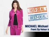 MICHAEL Michael Kors Front Zip Velour Jacket Best Price Online Deal