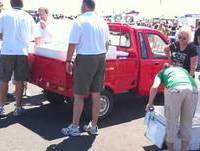 ZAP Electric Truck Delivering Ice at the Air Show