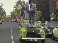 Mr Bean Driving on roof of car -- Mr Bean fährt auf dem Dach seines Autos