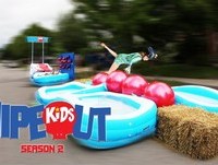 Dad Builds Wipeout Kids Course On Street