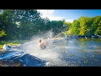 Insane Pool Party - Huge Slip and Slide - Zip Line