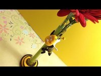 polymer clay bee in a test tube vase - Tutorial