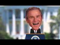 George W. Bush with Barak Obama's gaffes