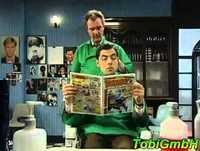 mr bean at the hairdressers
