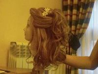 Semi-recogido con ondas para novia o invitadas-pedido Romina