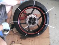 Motorcycle Tire Removal from Rim - Zip Tie Method- 2007 ZX6R - HOW TO / TUTORIAL