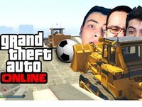 GTA V Online - FUTEBOL DA SUJEIRA COM ESCAVADEIRAS! Com Ludgero e Patife!