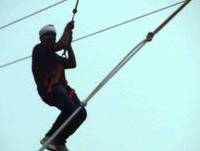 Experiencing Zip-line at Adventure Plus