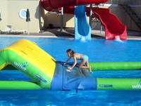 Grace tackles the Total Wipeout course in Kos