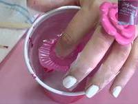 Uñas con tecnica de agua,Marmoleado  para San Valentin