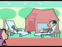 mr bean cartoon  camping