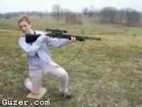 FAIL! Girl Gets Owned By Gun