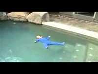 Bebe nadando impressionante!!!!!